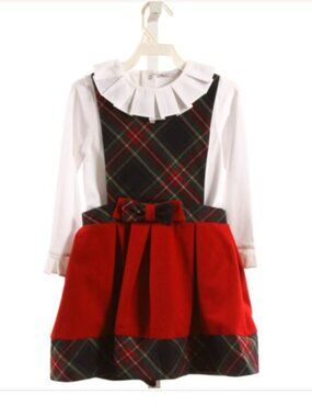 NEW Patachou Red and plaid red 18 months 18M bow long sleeve black